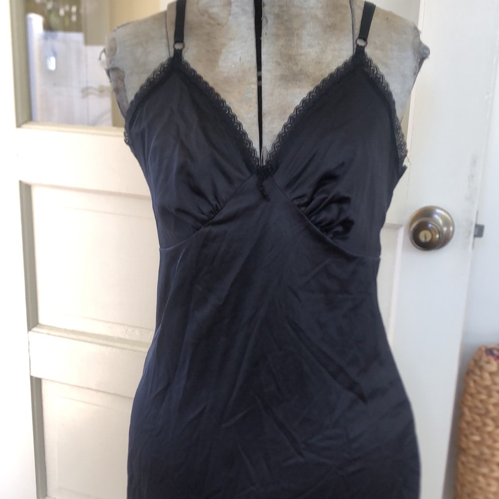 Vintage Size 36 Black Slip Dress Sears